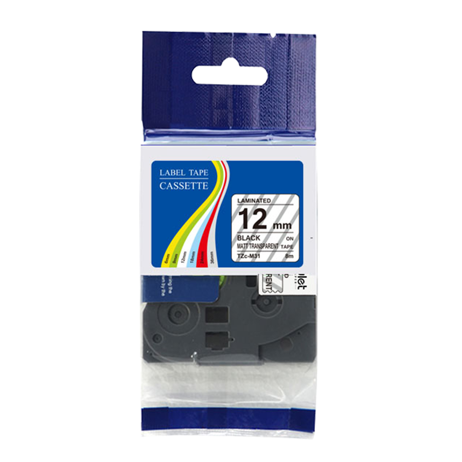 Label Printer Tape - Compatible TZe 131 Black on clear
