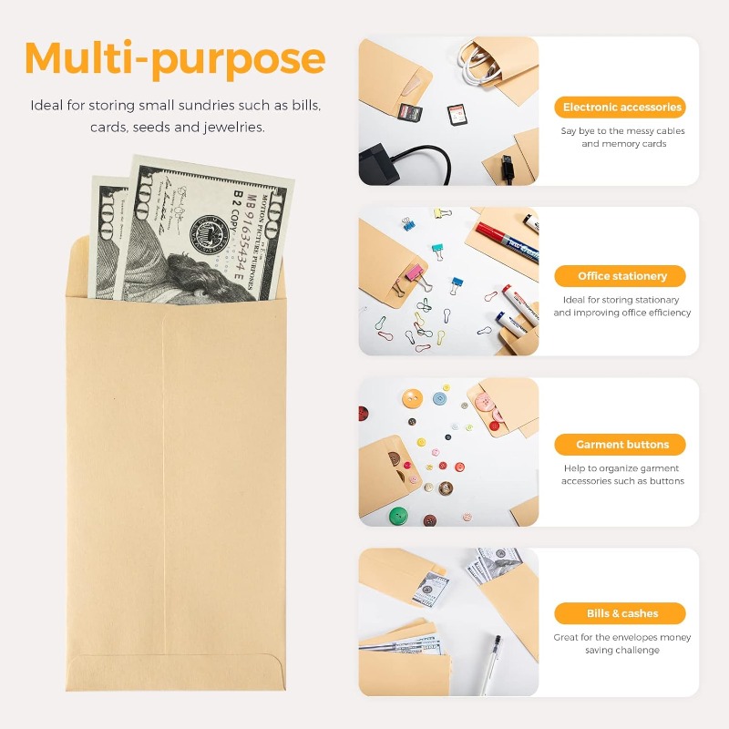 50Pcs Cash Envelopes Money Con – обзор и цена Letter Envelope Kraft