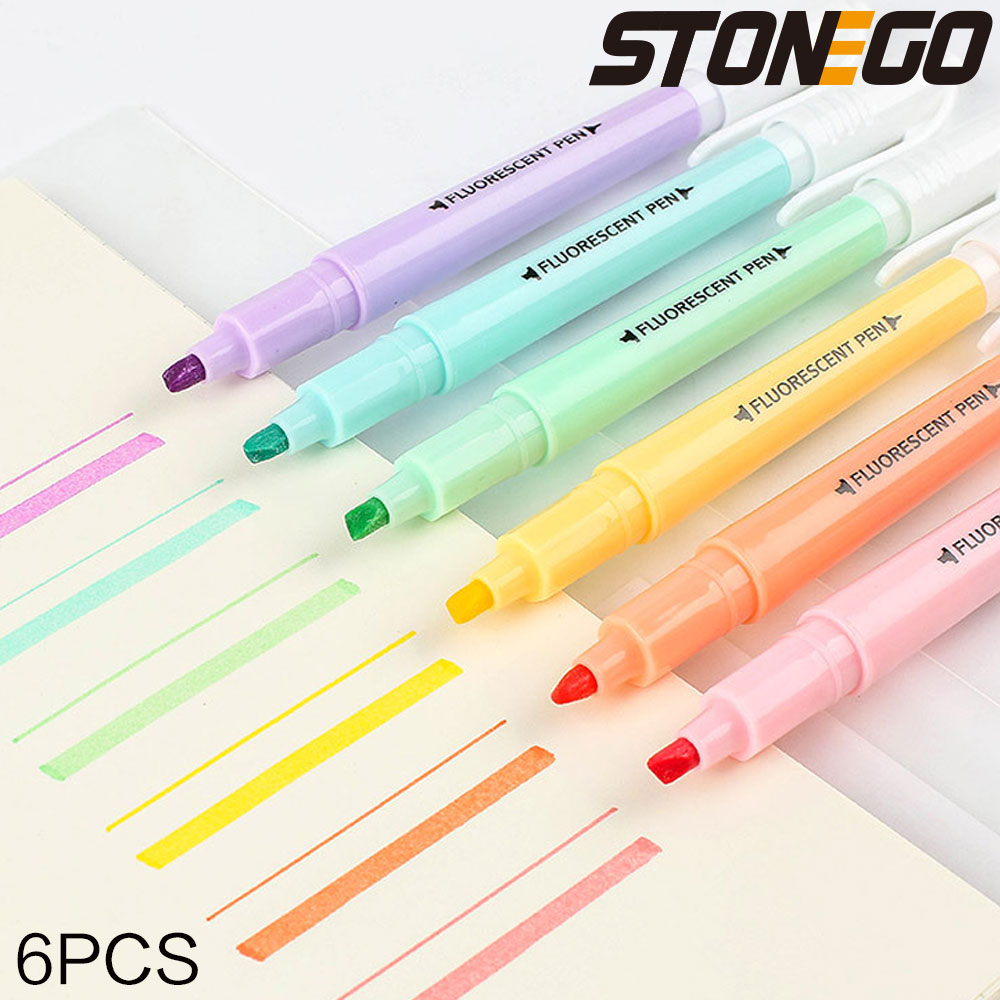 STONEGO 6PCS Dual Tip Highligh – обзор и цена Highlighter Set Pastel