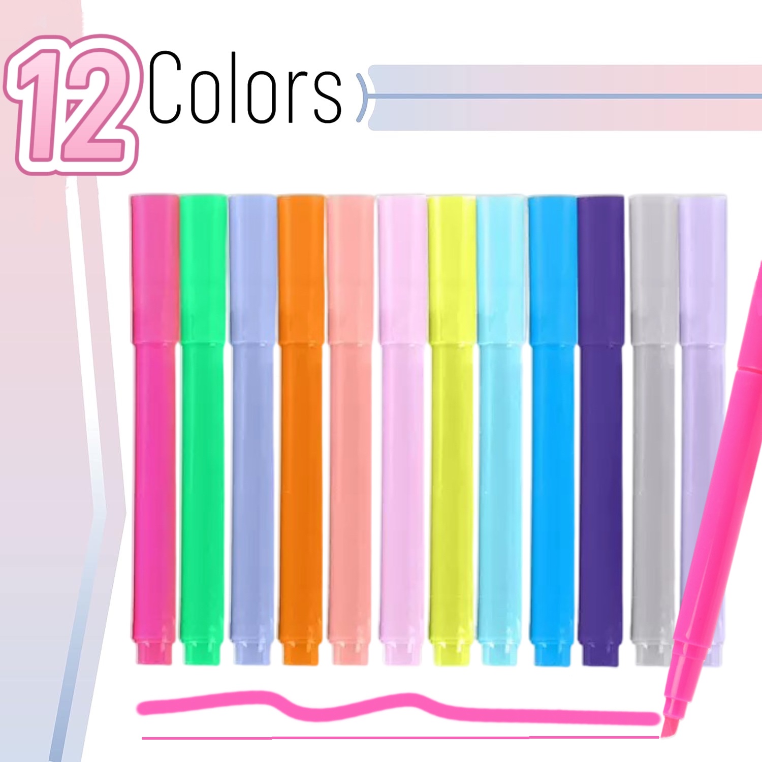 12PCS Bright Neon Highlighter  – обзор и цена Highlighter Set Pastel
