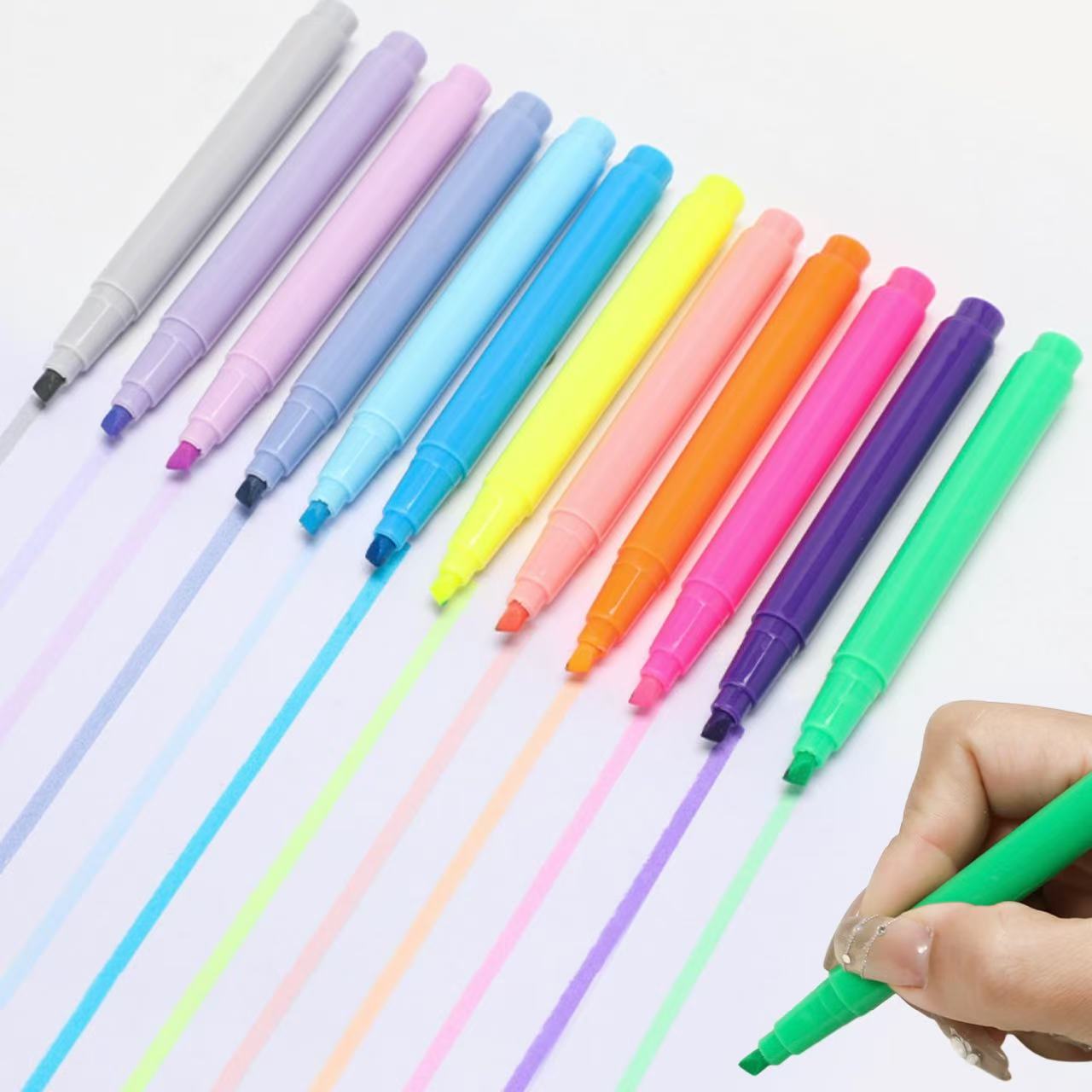 12PCS Bright Neon Highlighter  – обзор и цена Highlighter Set Pastel