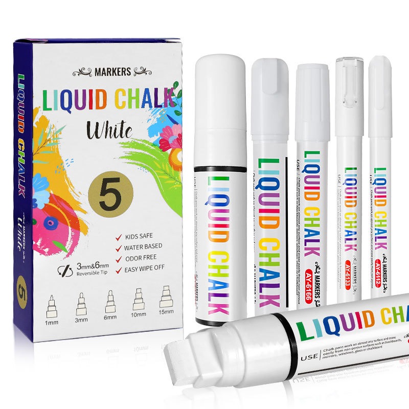 5pcs/set White Chalk Markers L – обзор и цена Correction Fluid White