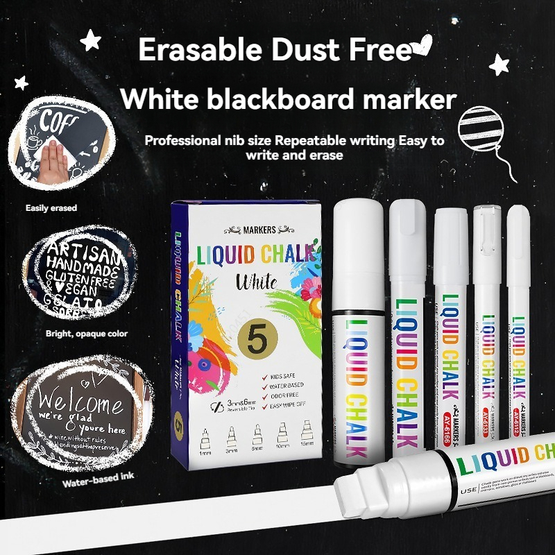 5pcs/set White Chalk Markers L – обзор и цена Correction Fluid White