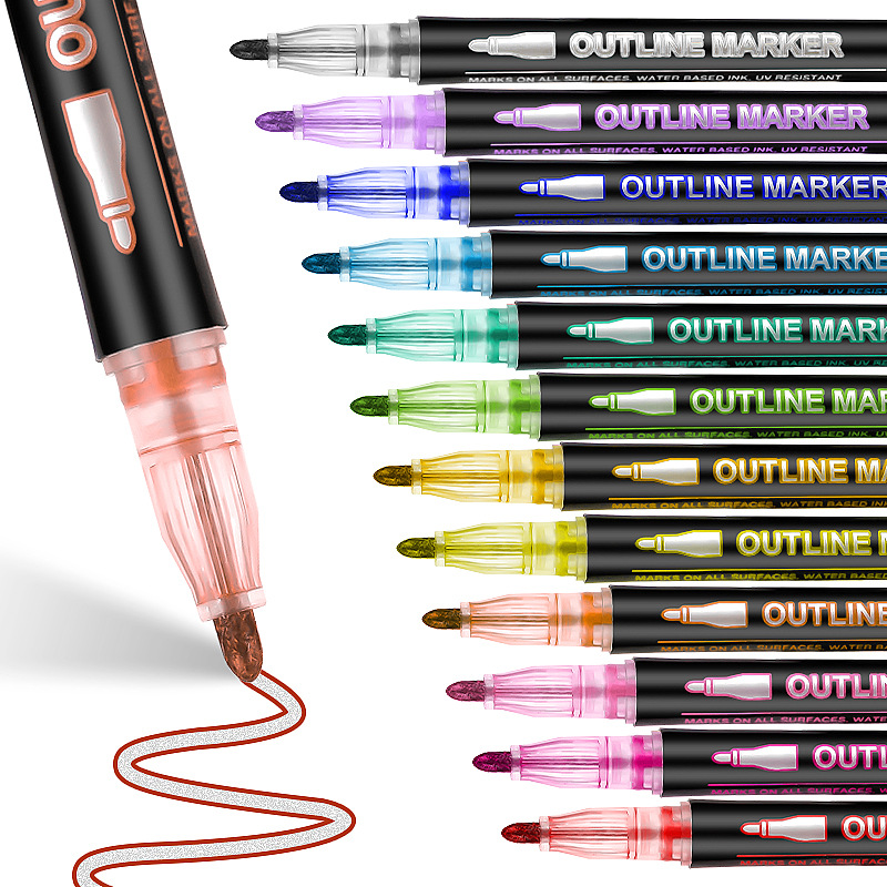 8-60 Color Double Line Outline – обзор и цена Highlighter Set Pastel
