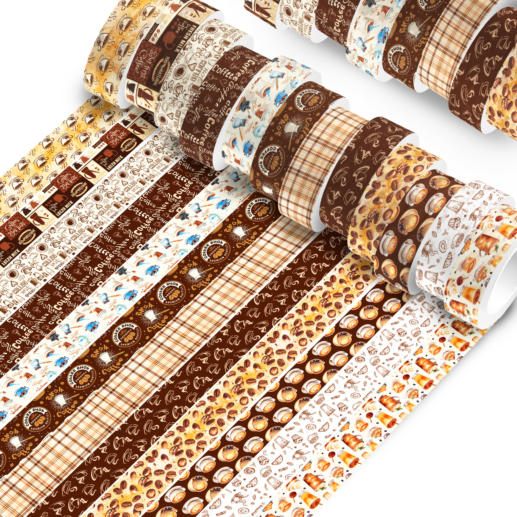 Vintage Coffee Pattern Washi T – обзор и цена Washi Tape Set