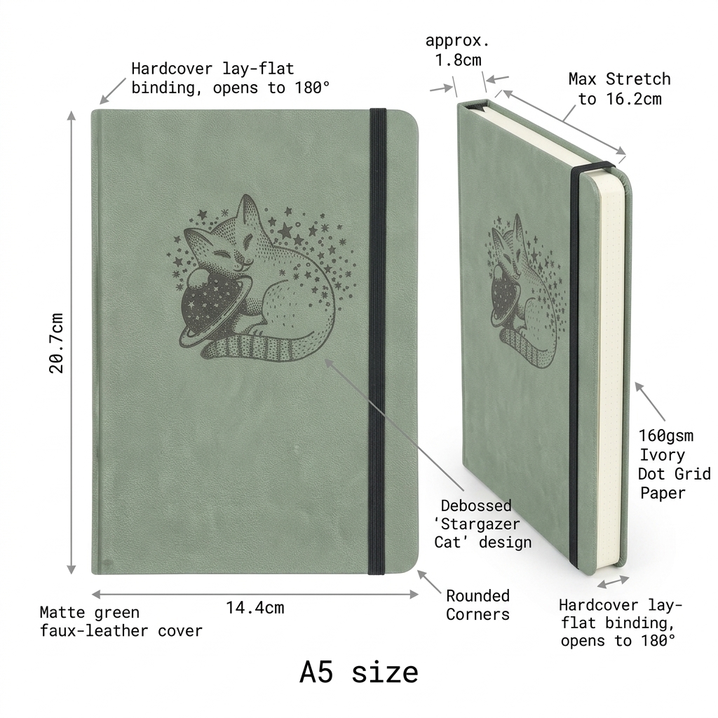 Cute Cat Planet A5 Dotted Note – обзор и цена Notebook Dotted A5