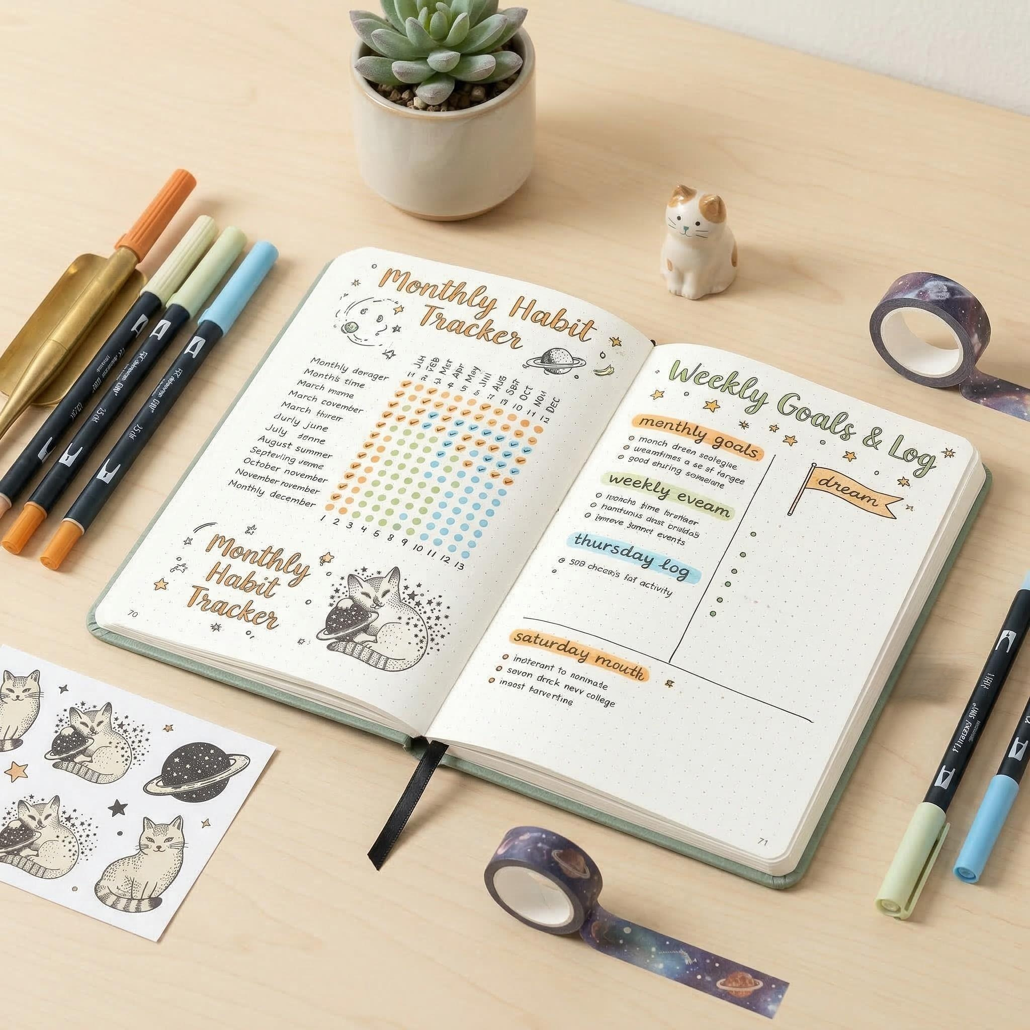 Cute Cat Planet A5 Dotted Note – обзор и цена Notebook Dotted A5