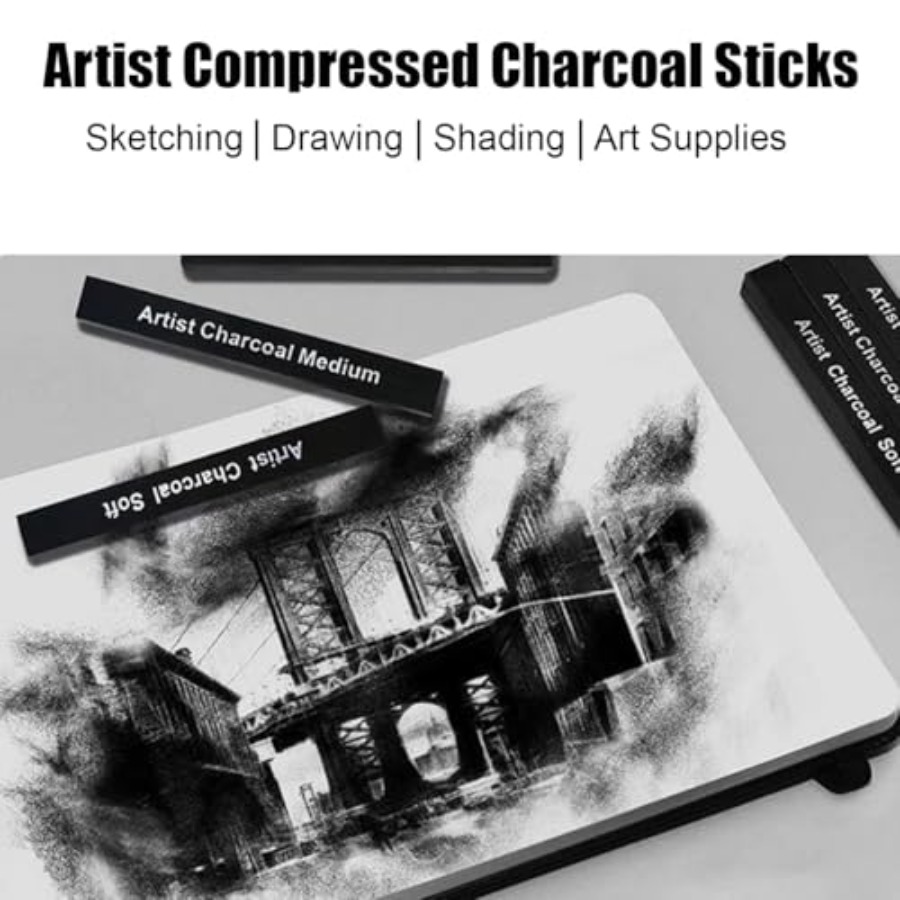 Compressed Charcoal Sticks 6 P – обзор и цена Rubber Eraser Kneaded