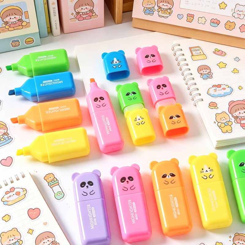 4/6/12 Pcs Kawaii Bear Highlig – обзор и цена Highlighter Set Pastel