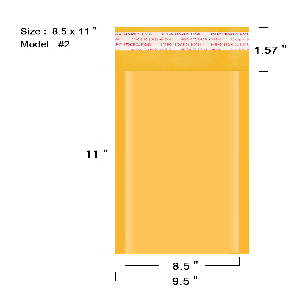 100pcs #2 8.5x12 Kraft Bubble  – обзор и цена Letter Envelope Kraft