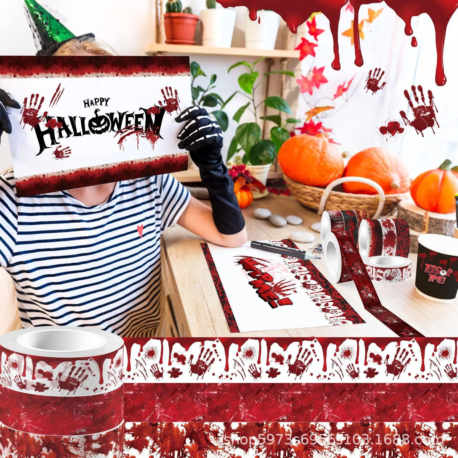 Halloween Bloody Hand Bleeding – обзор и цена Washi Tape Set