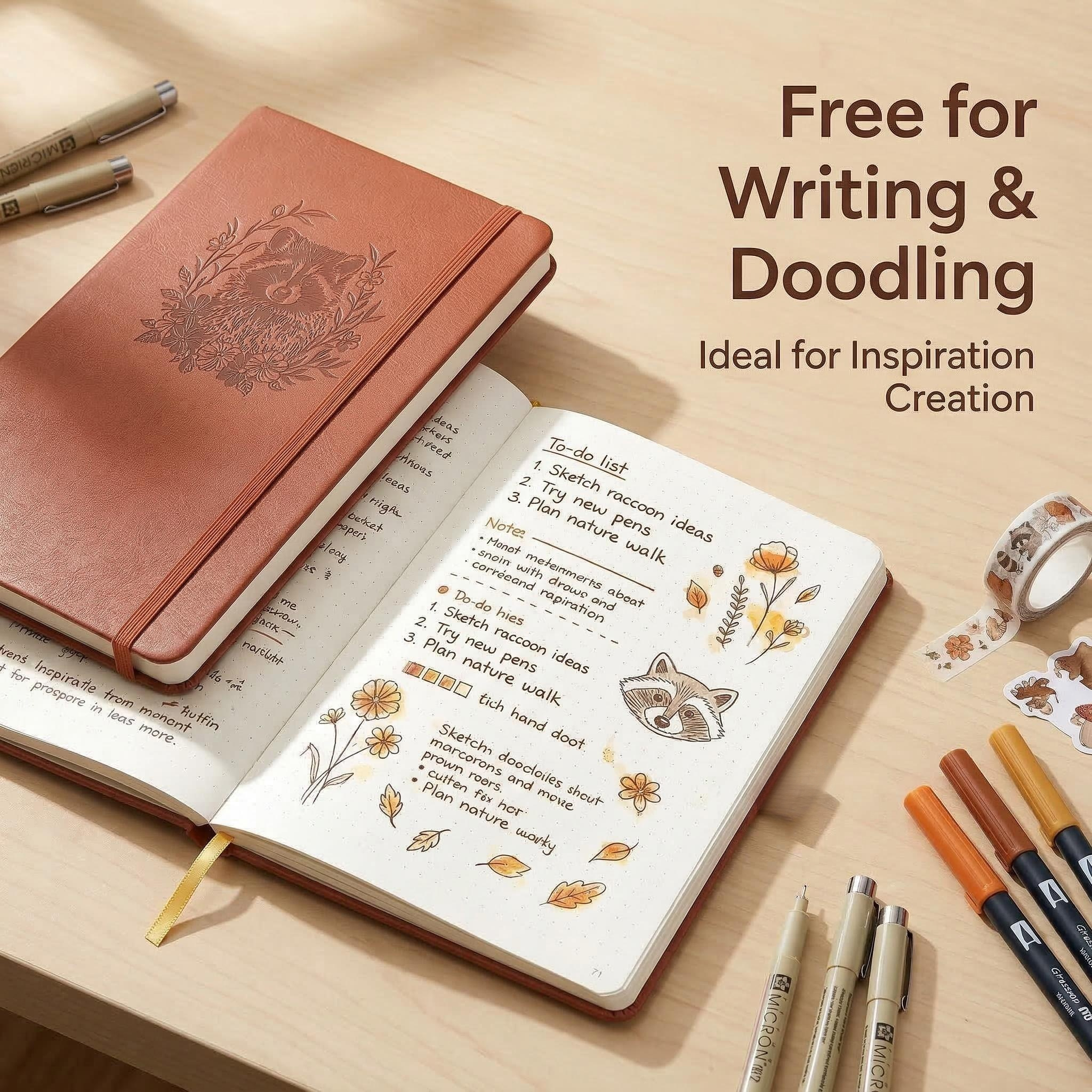 A5 Embossed Raccoon Dot Grid J – обзор и цена Notebook Dotted A5