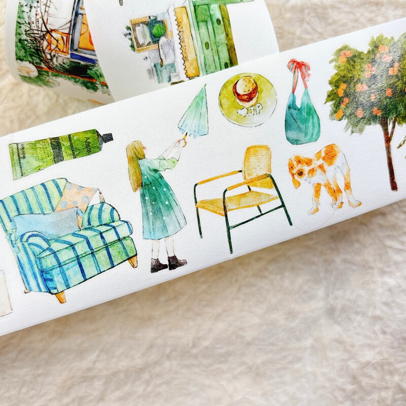 DingDing Studio Vintage Green  – обзор и цена Washi Tape Set
