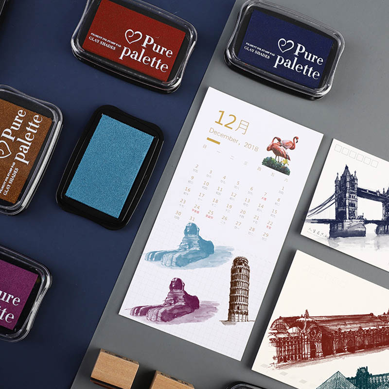 6 pieces - Retro solid color s – обзор и цена Self Inking Stamp