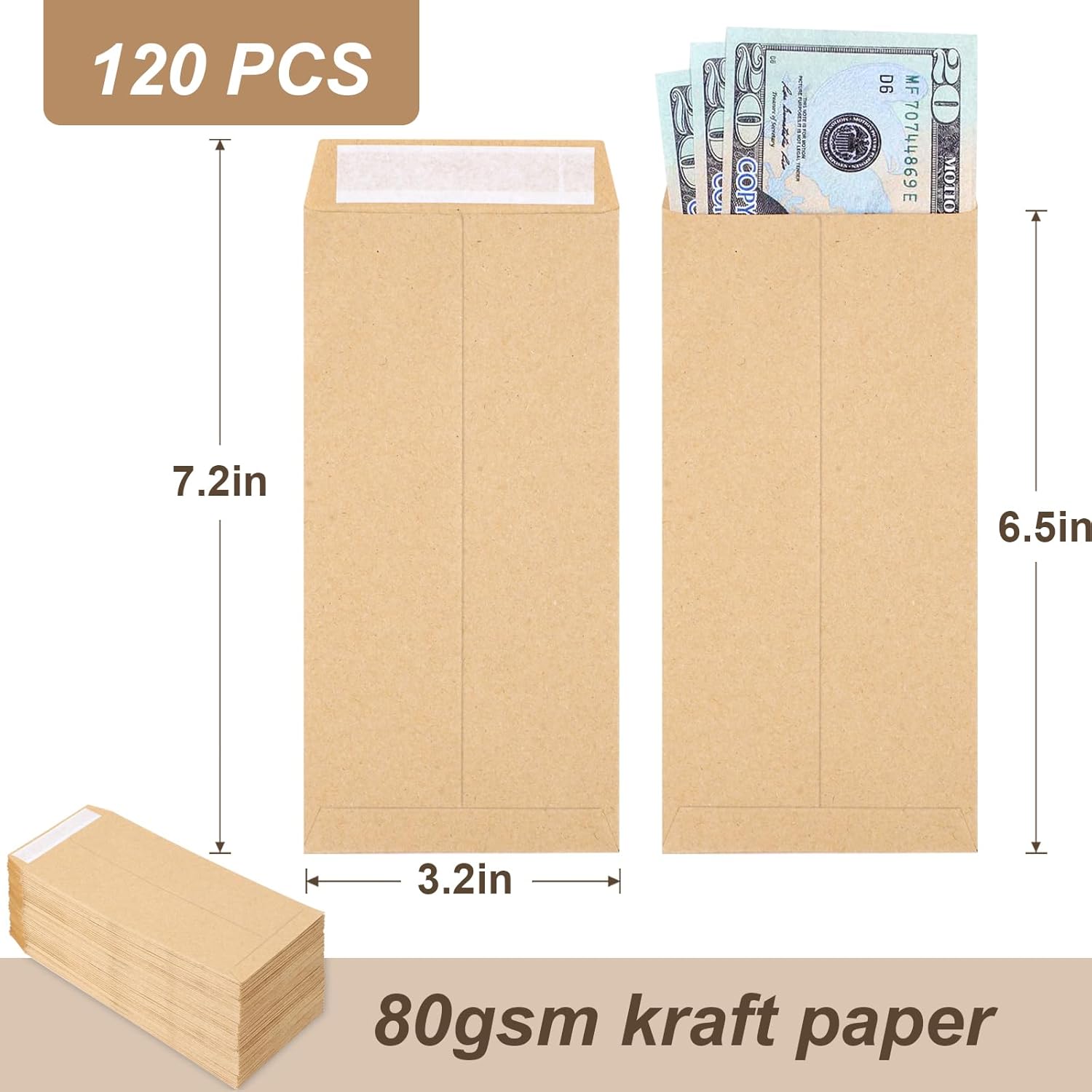 120 Cash Envelopes for Money K – обзор и цена Letter Envelope Kraft