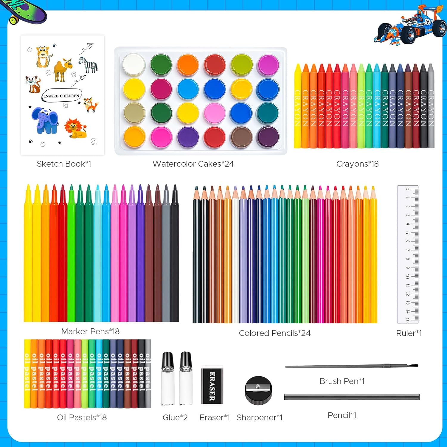 110PCS Arts & Crafts Supplies  – обзор и цена Highlighter Set Pastel