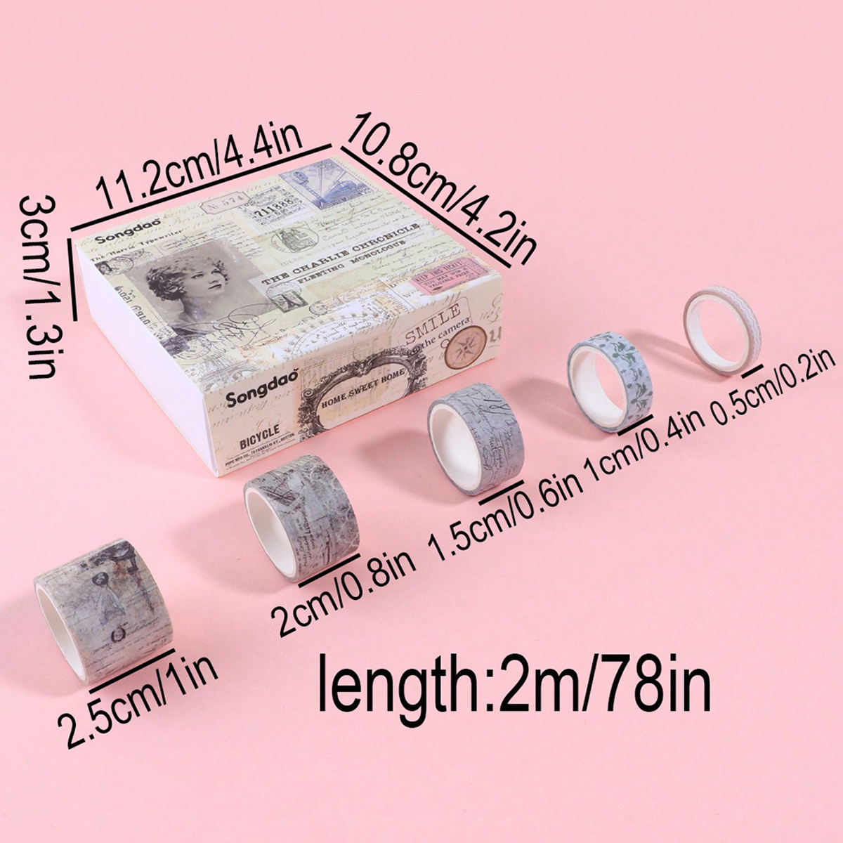 20 rolls of vintage washi tape – обзор и цена Washi Tape Set