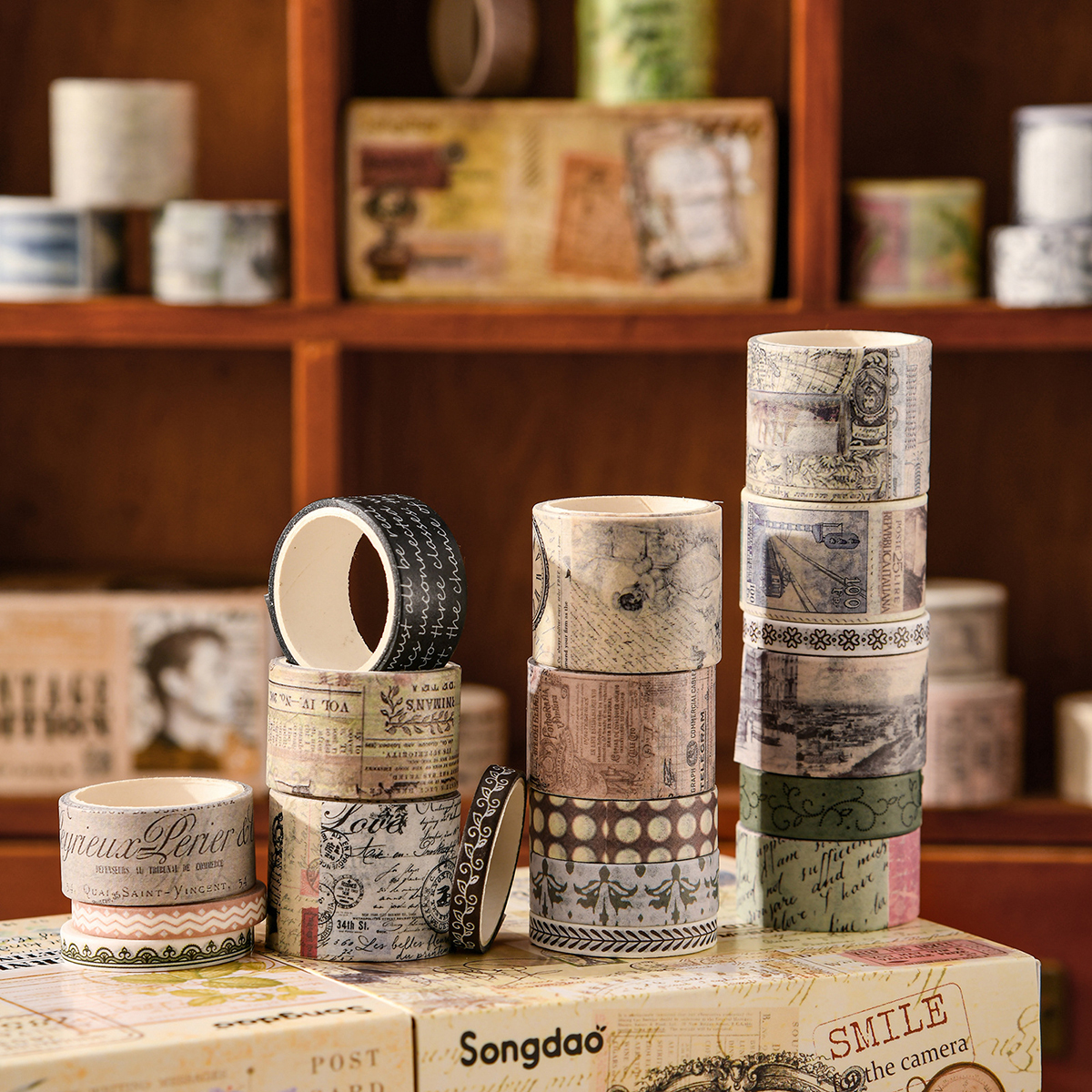 20 rolls of vintage washi tape – обзор и цена Washi Tape Set