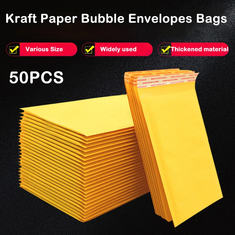 50PCS Kraft Paper Bubble Maile – обзор и цена Letter Envelope Kraft