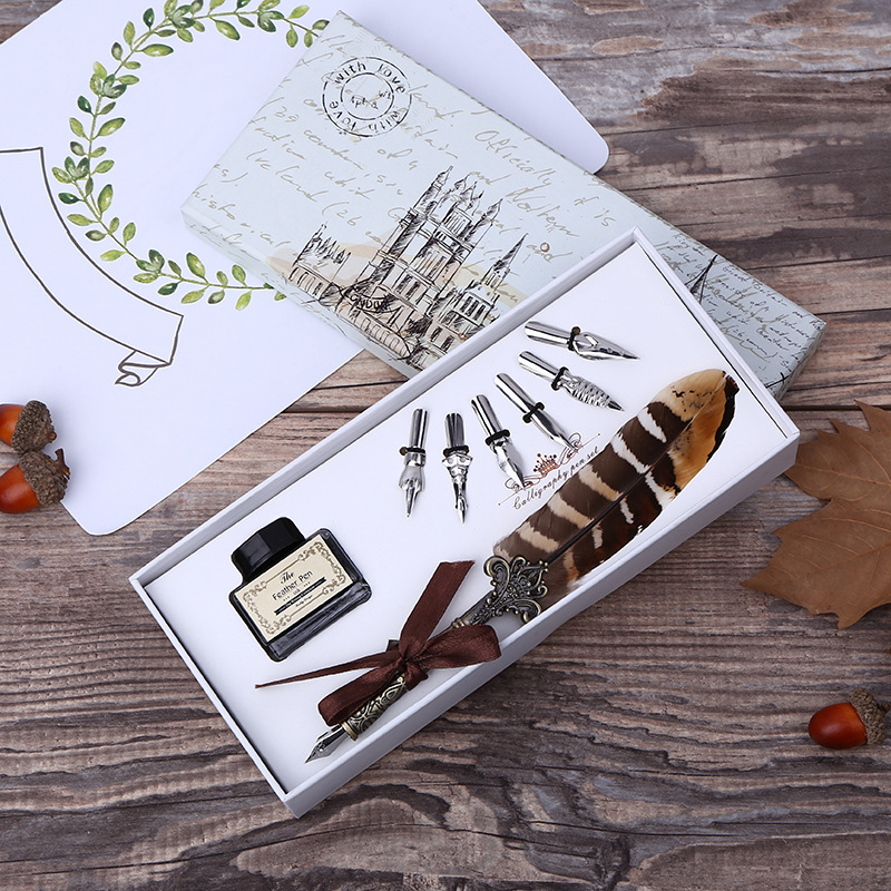 Retro Feather Dip Pen Writing  – обзор и цена Self Inking Stamp