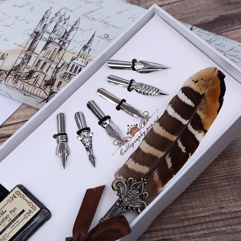 Retro Feather Dip Pen Writing  – обзор и цена Self Inking Stamp