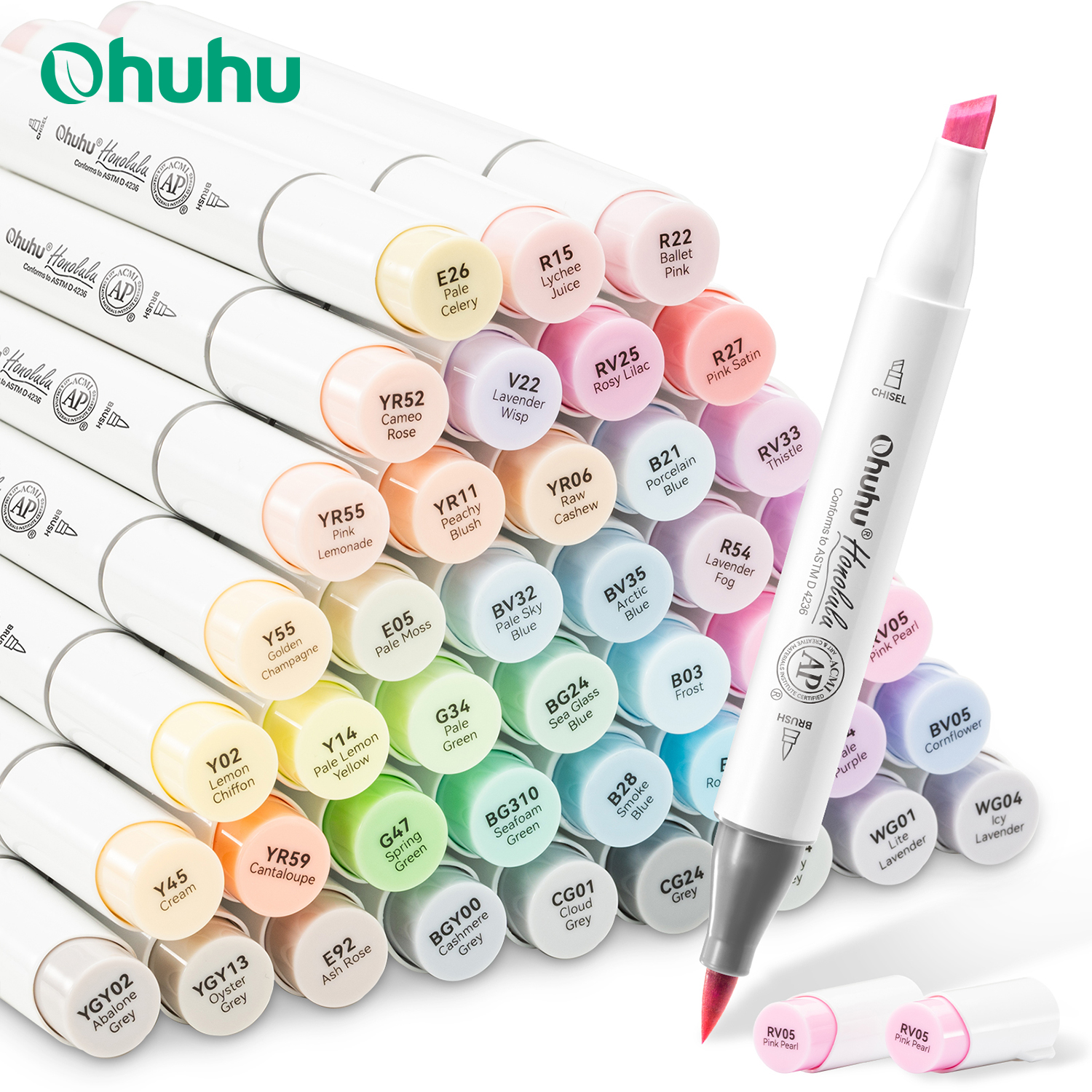 Ohuhu Honolulu 48 Pastel Color – обзор и цена Highlighter Set Pastel