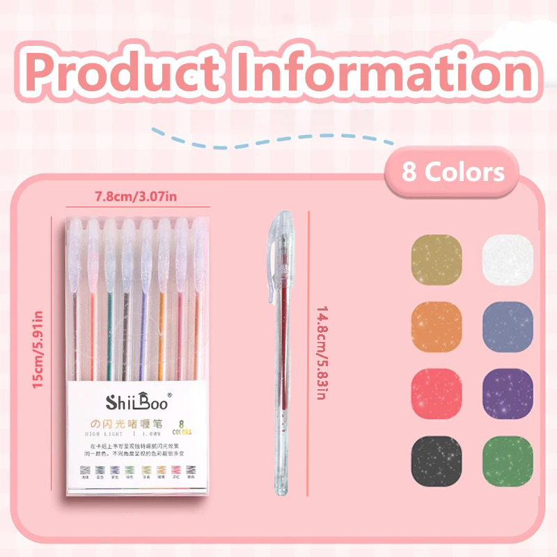 8-60 Colors Glitter Gel Pen Se – обзор и цена Highlighter Set Pastel