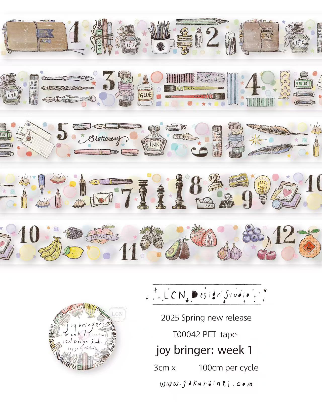 1 Loop LCN Vintage Sticker Clu – обзор и цена Washi Tape Set