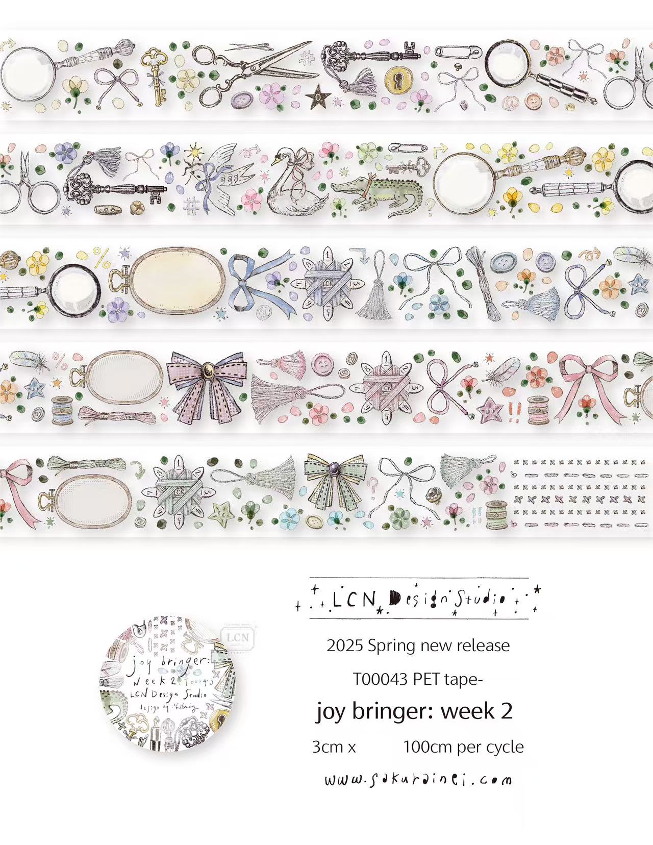 1 Loop LCN Vintage Sticker Clu – обзор и цена Washi Tape Set