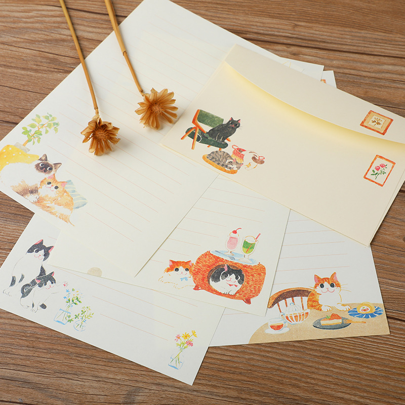 10Pcs Cartoon Cat Envelopes St – обзор и цена Letter Envelope Kraft