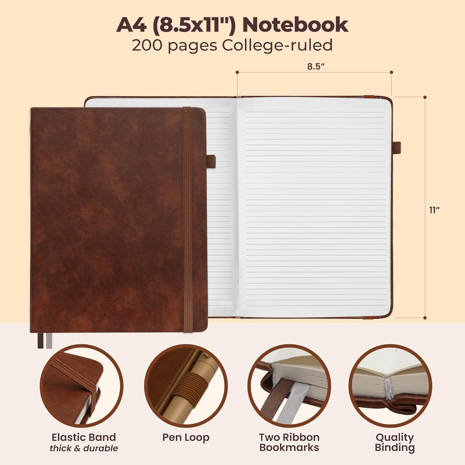 A4 Leather Journal Notebook 8. – обзор и цена Journal Leather Hardcover