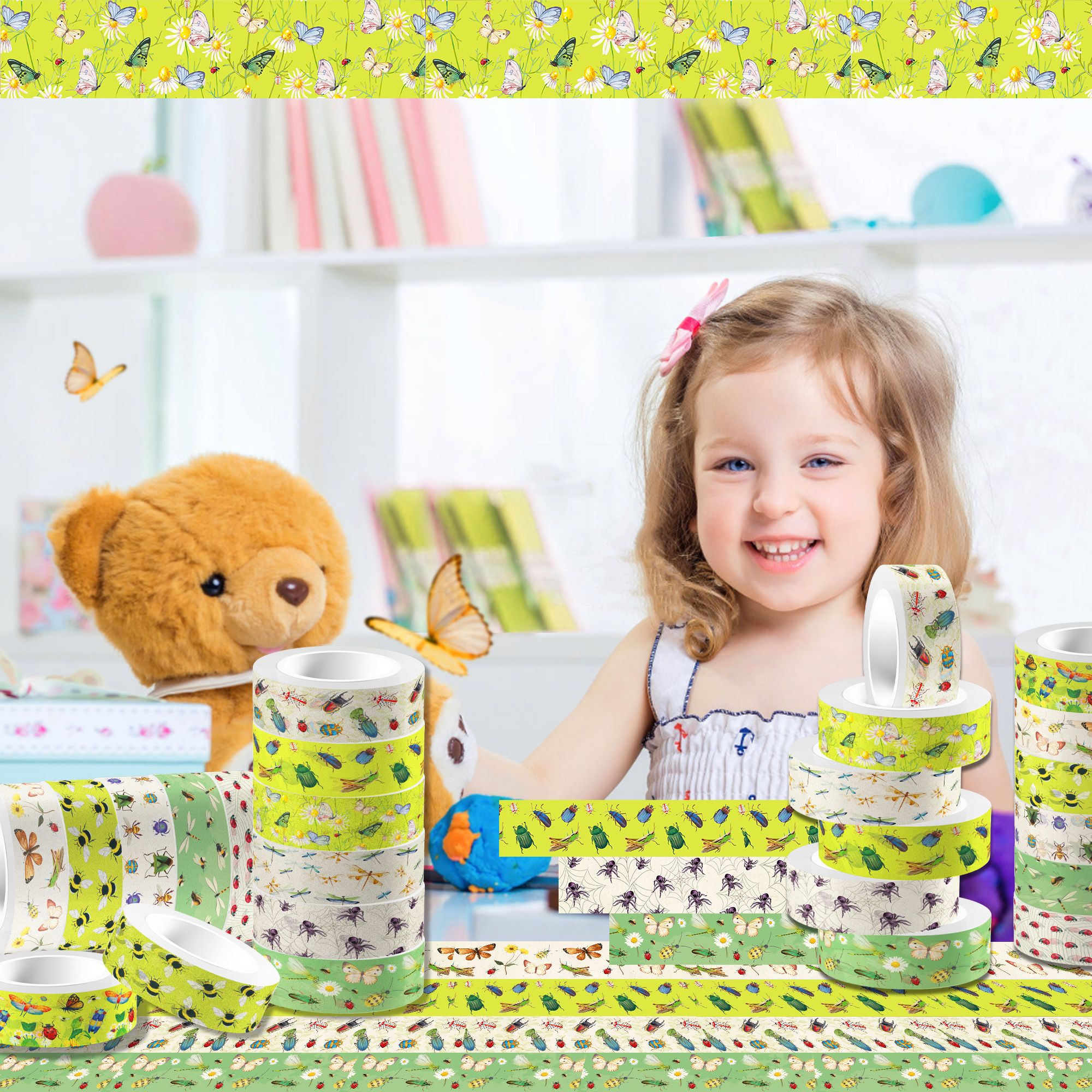 12 Rolls Cartoon Insect Bee Bu – обзор и цена Washi Tape Set