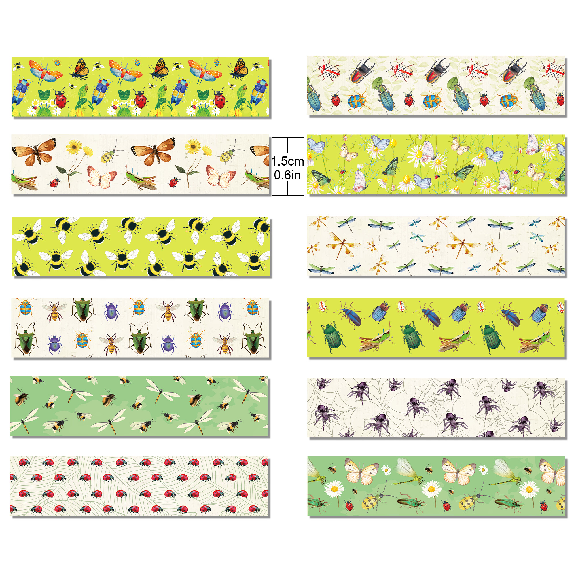 12 Rolls Cartoon Insect Bee Bu – обзор и цена Washi Tape Set