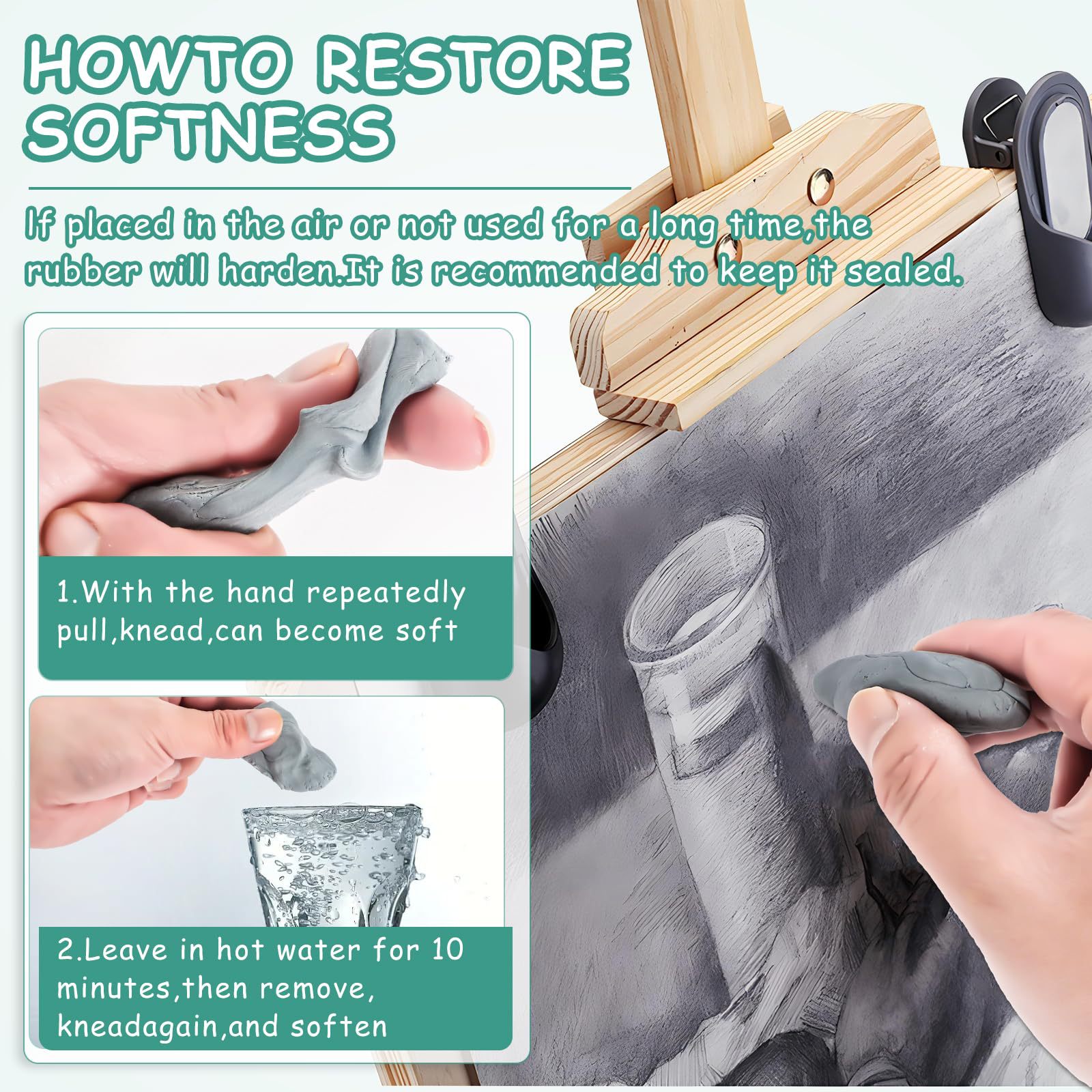 2pcs Kneaded Eraser for Artist – обзор и цена Rubber Eraser Kneaded